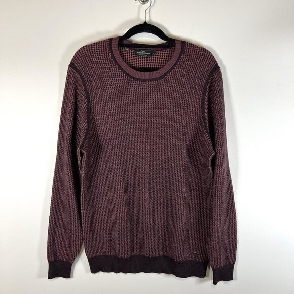 RODD & GUNN Wilberforce Knit Sweater Extra Fine Merino Burgundy Men's Large - Picture 1 of 9